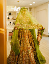 Burnt orange lehenga