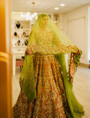 Burnt orange lehenga