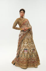 Meherma - White Bridal Lehenga Choli with Multicolor Sucha Taanka & Zardozi Work