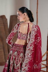 Indian Bridal Dress in Red Lehenga and Choli Style