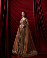 Gold Crushed Silk Pishwas