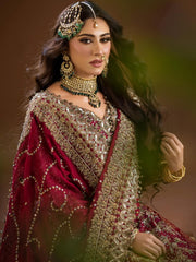 The "Maharani" Maroon Bridal Suit: Handcrafted Luxury Wedding Wear