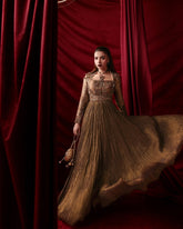 Gold Crushed Silk Pishwas