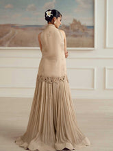 Pearl Dust – Embellished Halter Angrakha with Pleated Sharara