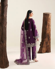 Midnight Zardozi: Hand-Embellished Black & Dark Blue Shalwar Kameez