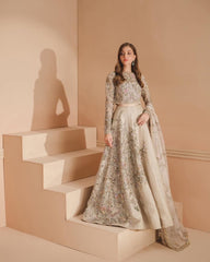 Champagne Gold Embroidered Raw Silk Lehenga Choli with Net Dupatta