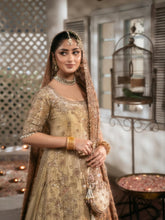 Golden Heavily Embroidered Bridal Lehenga Choli with Dupatta