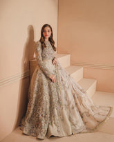 Champagne Gold Embroidered Raw Silk Lehenga Choli with Net Dupatta