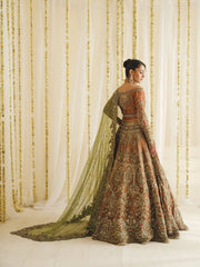 The Amber & Olive Hand-Embellished Bridal Lehenga Choli