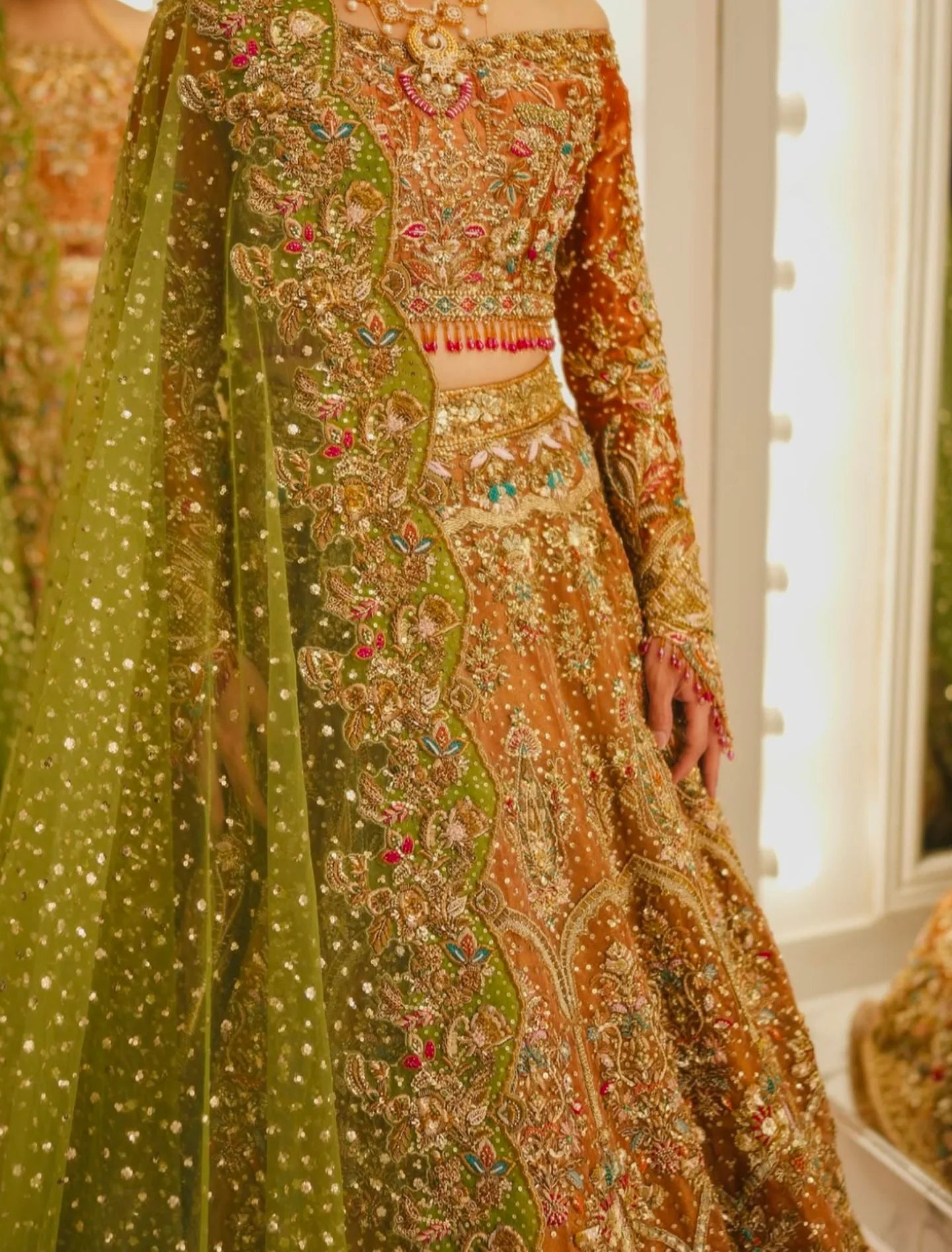 Burnt orange lehenga