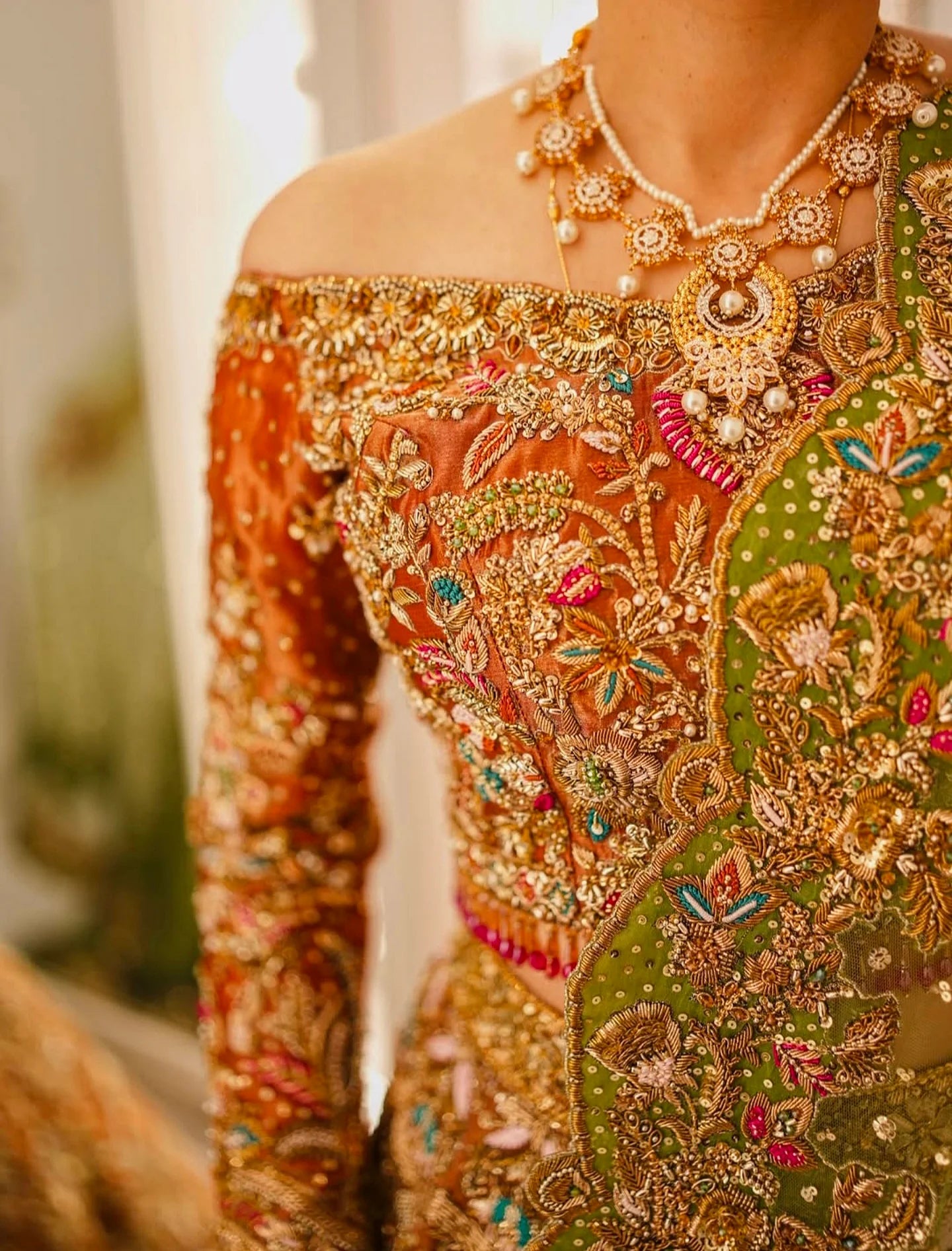 Burnt orange lehenga