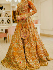 Burnt orange lehenga