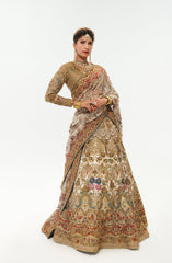 Meherma - White Bridal Lehenga Choli with Multicolor Sucha Taanka & Zardozi Work