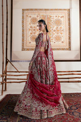 Indian Bridal Dress in Red Lehenga and Choli Style