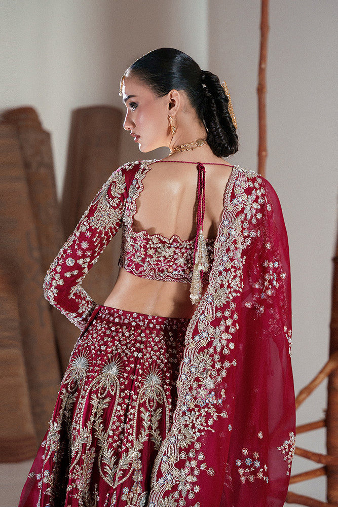 Indian Bridal Dress in Red Lehenga and Choli Style