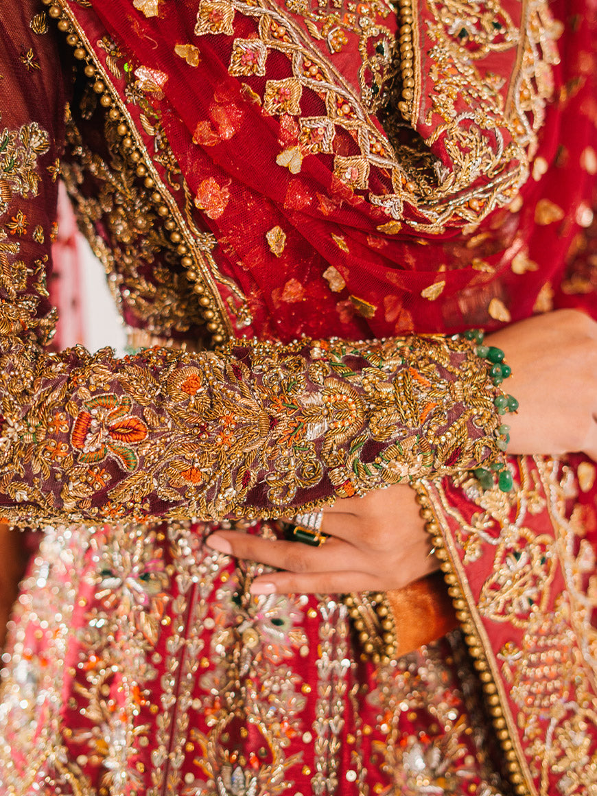 Red Bridal Lehnga Choli for Pakistani Wedding Dresses