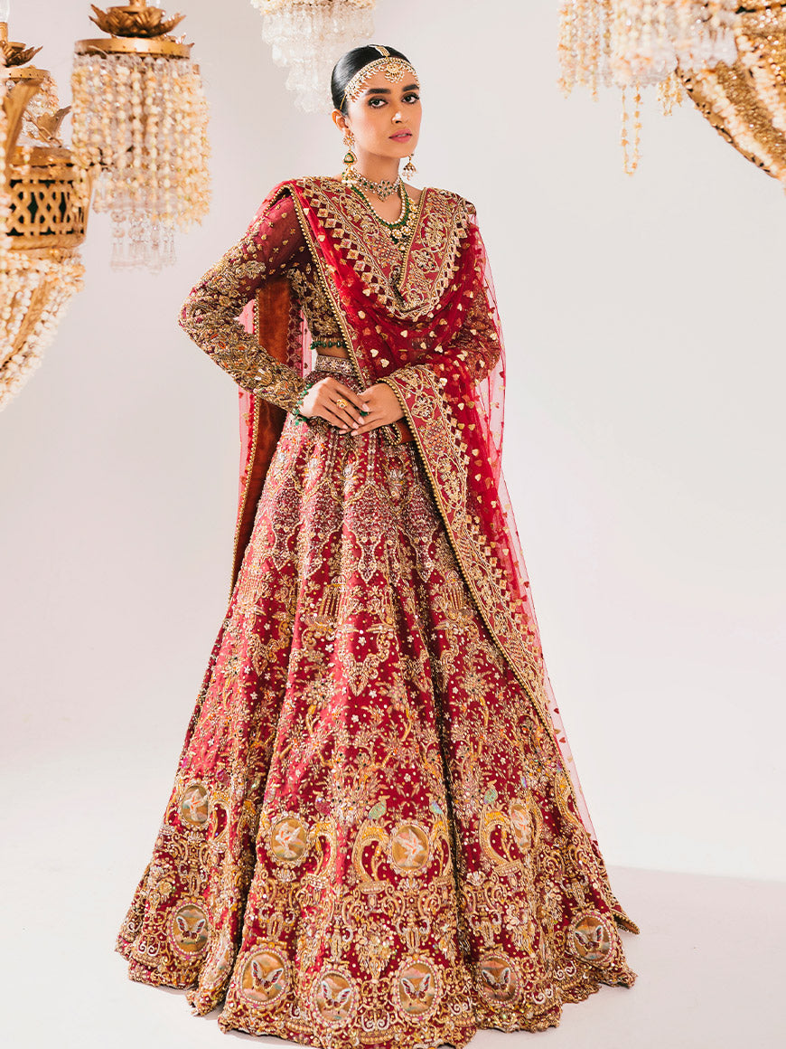 Red Bridal Lehnga Choli for Pakistani Wedding Dresses