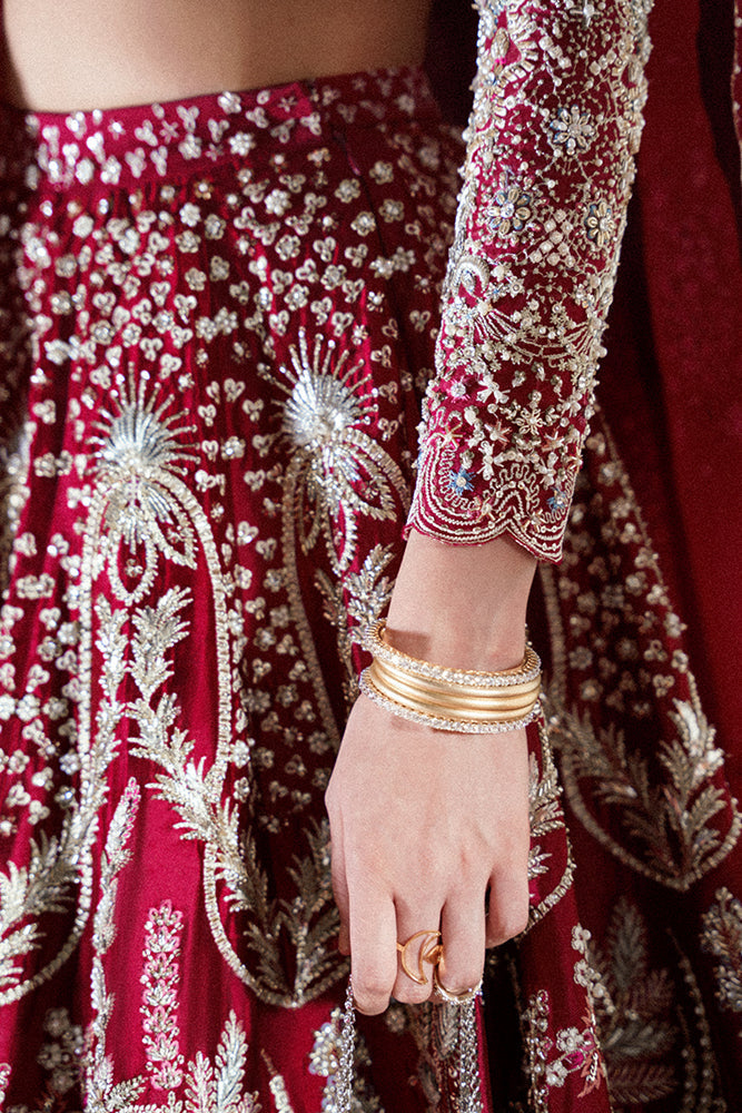 Indian Bridal Dress in Red Lehenga and Choli Style
