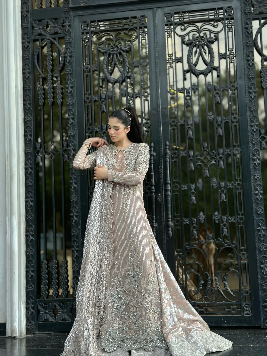 Noor-e-Nazar | Dusty Mauve Hand-Embellished Maxi Set