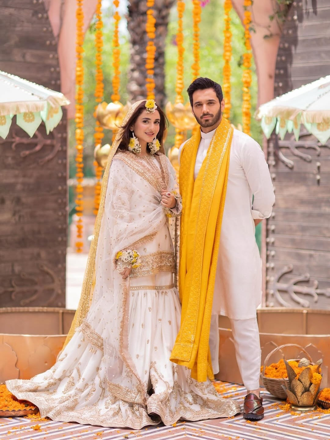 White Zardozi Hand-Embellished Gharara Set – As Seen on Yumna Zaidi & Wahaj Ali