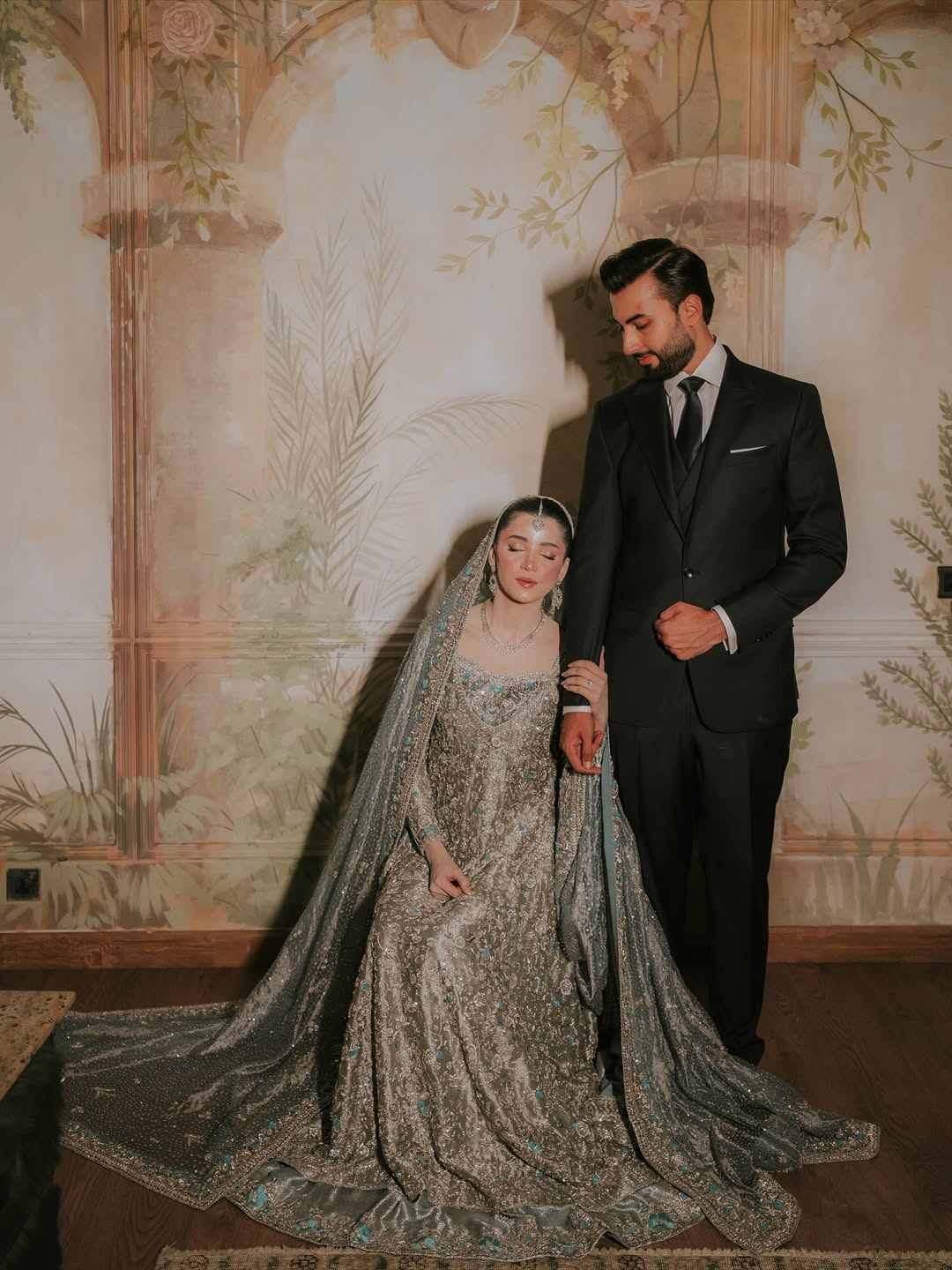 Luxury Pastel Mint Pakistani Bridal Lehenga – Heavily Embellished Walima Outfit