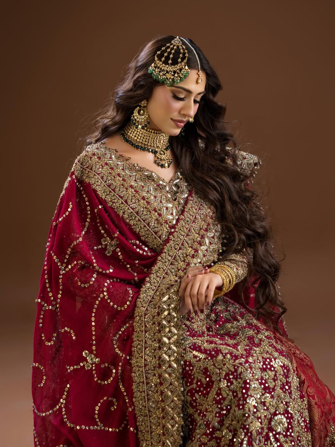 The "Maharani" Maroon Bridal Suit: Handcrafted Luxury Wedding Wear