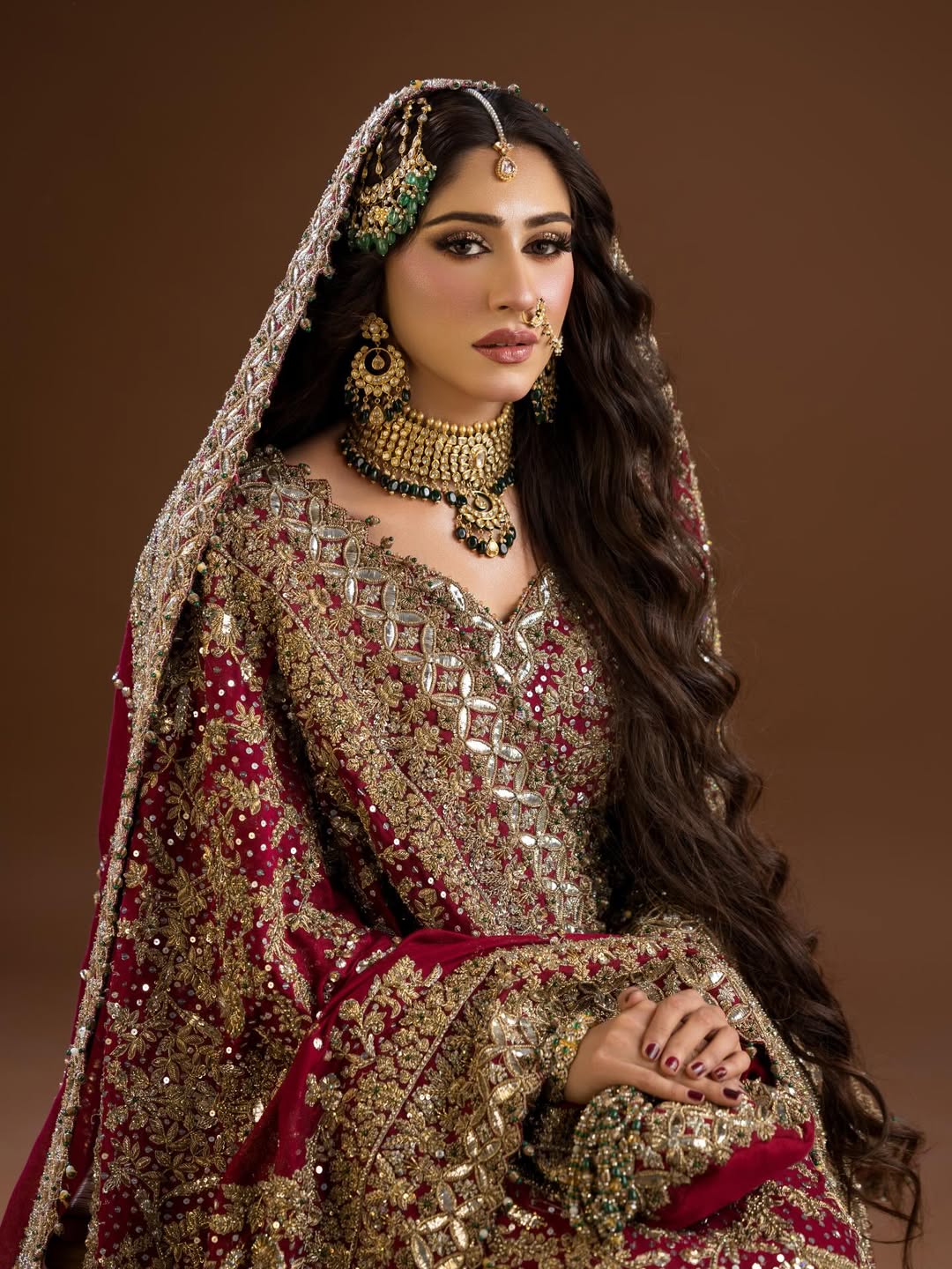 The "Maharani" Maroon Bridal Suit: Handcrafted Luxury Wedding Wear