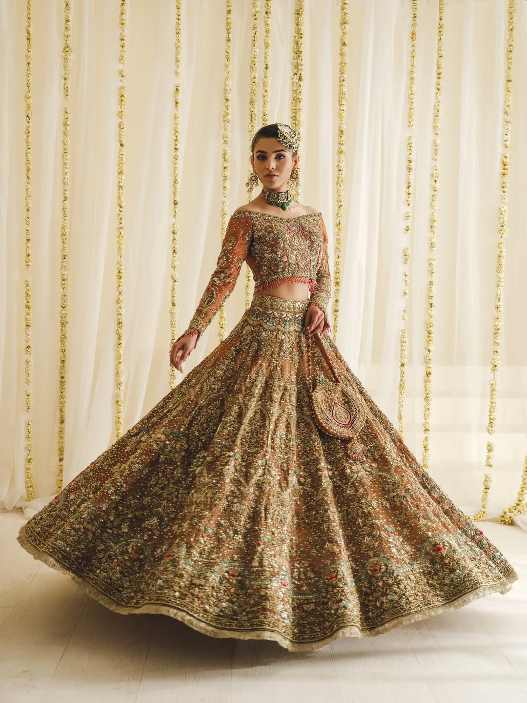 The Amber & Olive Hand-Embellished Bridal Lehenga Choli