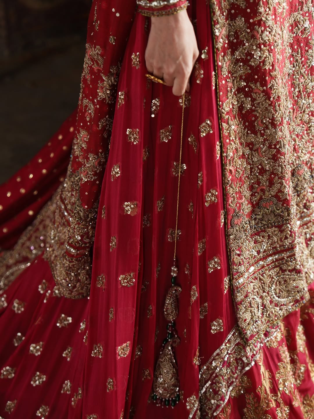 Shehzadi-e-Khaas | Royal Crimson Hand-Embellished Heritage Lehnga #TA 001