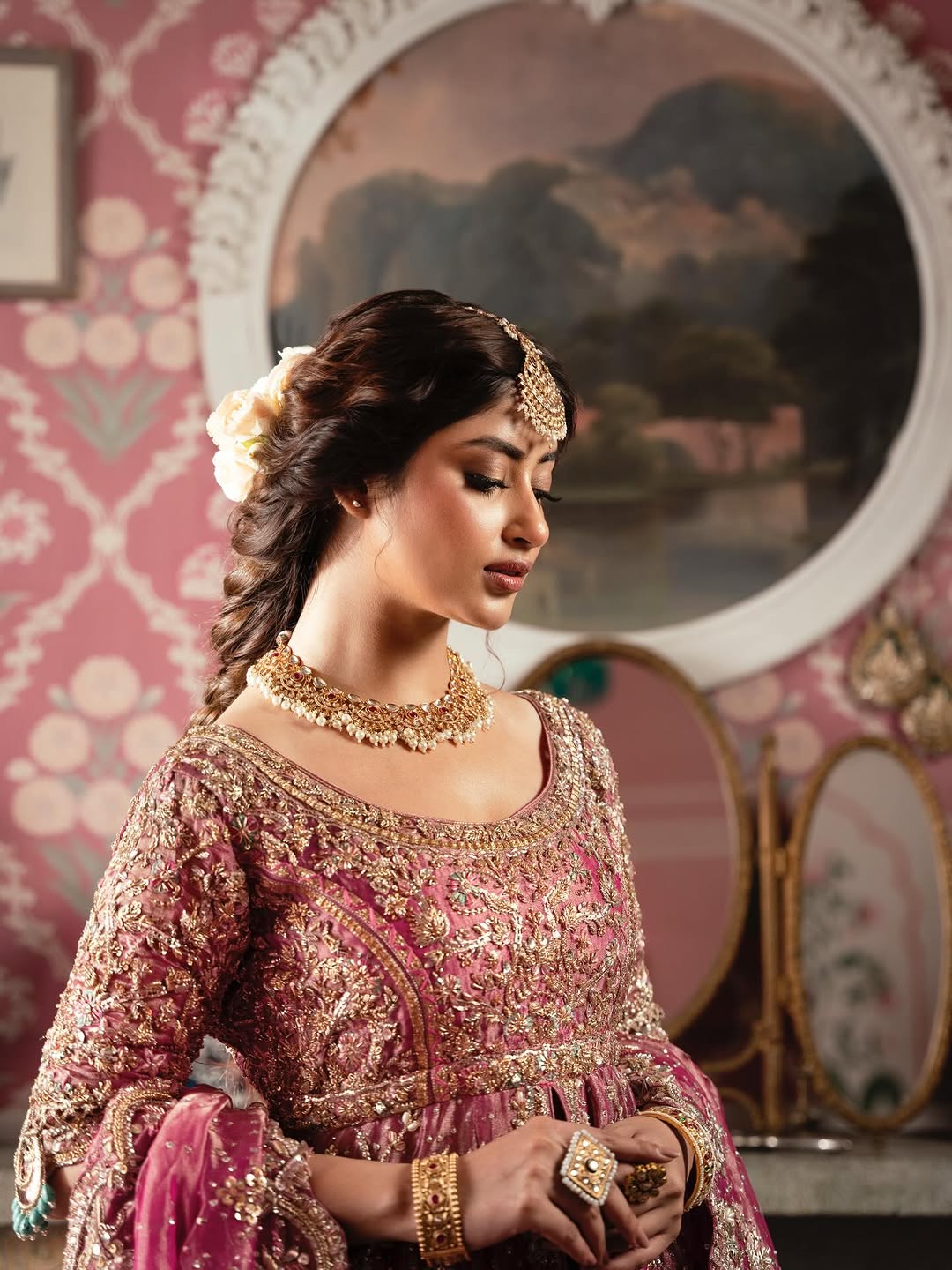 Gul-e-Zar | Hand-Embellished Royal Magenta Pishwas