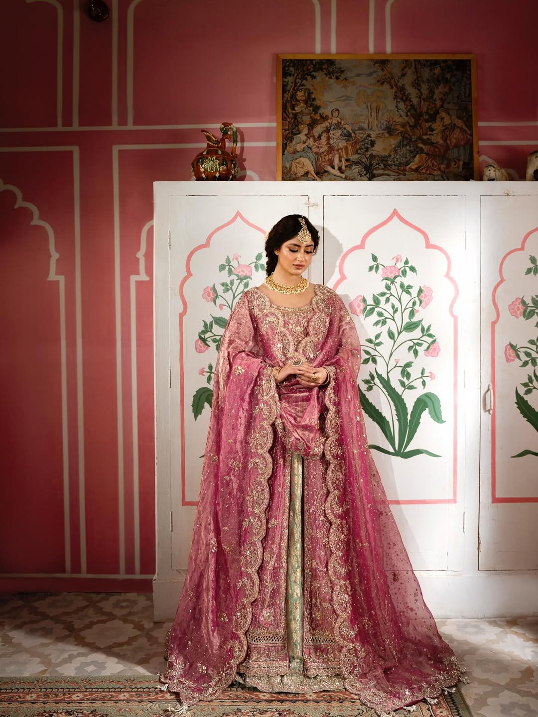 Gul-e-Zar | Hand-Embellished Royal Magenta Pishwas