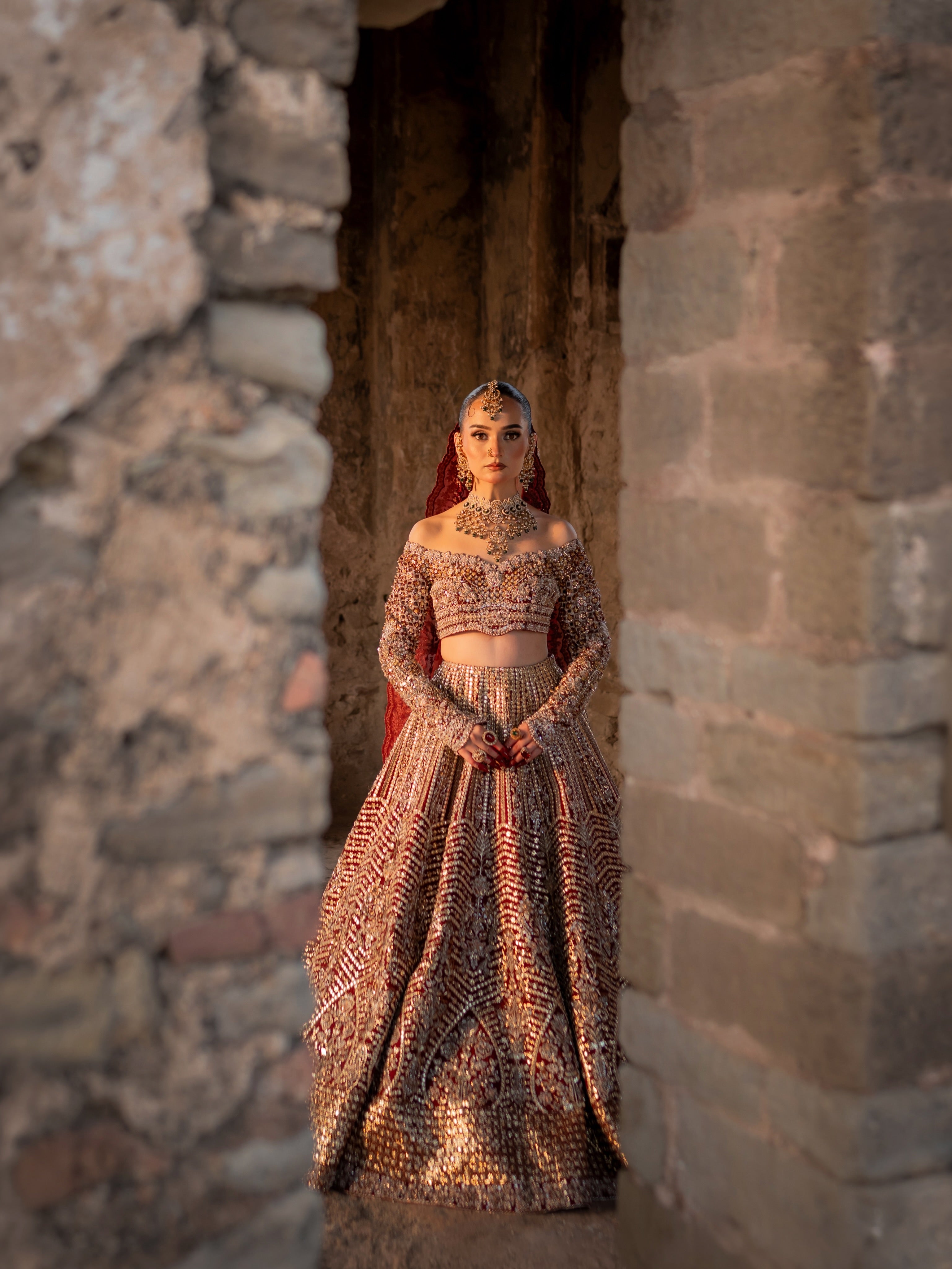 The Royal Zardozi Off-Shoulder Bridal Lehenga