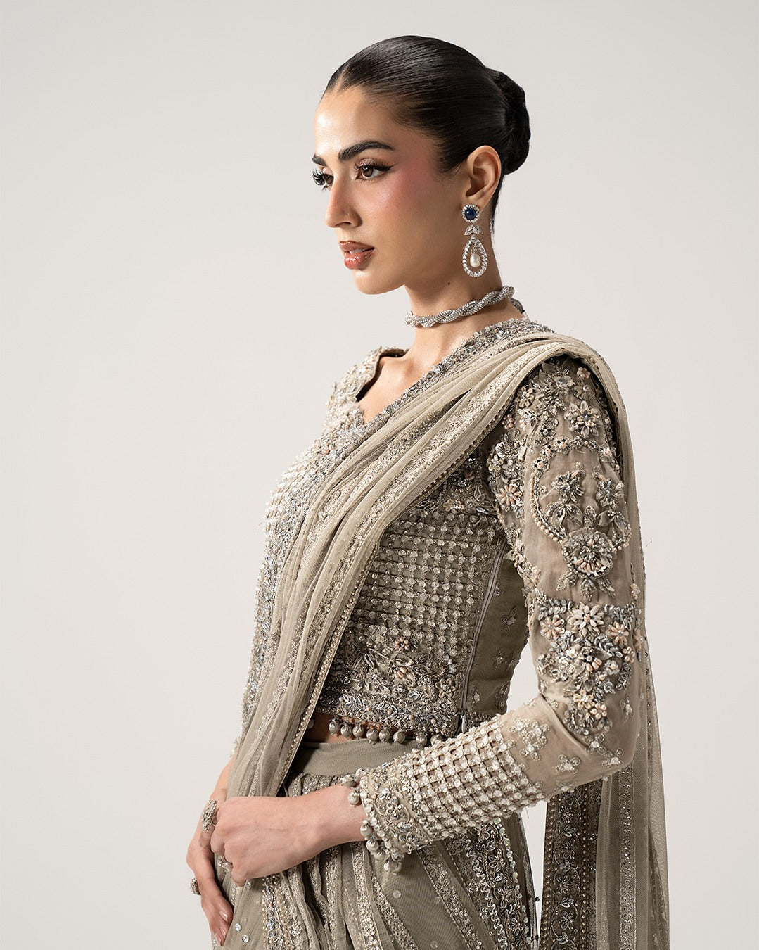 Luxury Embellished Net Saree | Designer Wedding & Festive Wear Saree