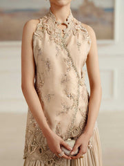 Pearl Dust – Embellished Halter Angrakha with Pleated Sharara