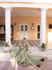 Dusty Olive Zardozi Bridal Lehenga Choli #TA002