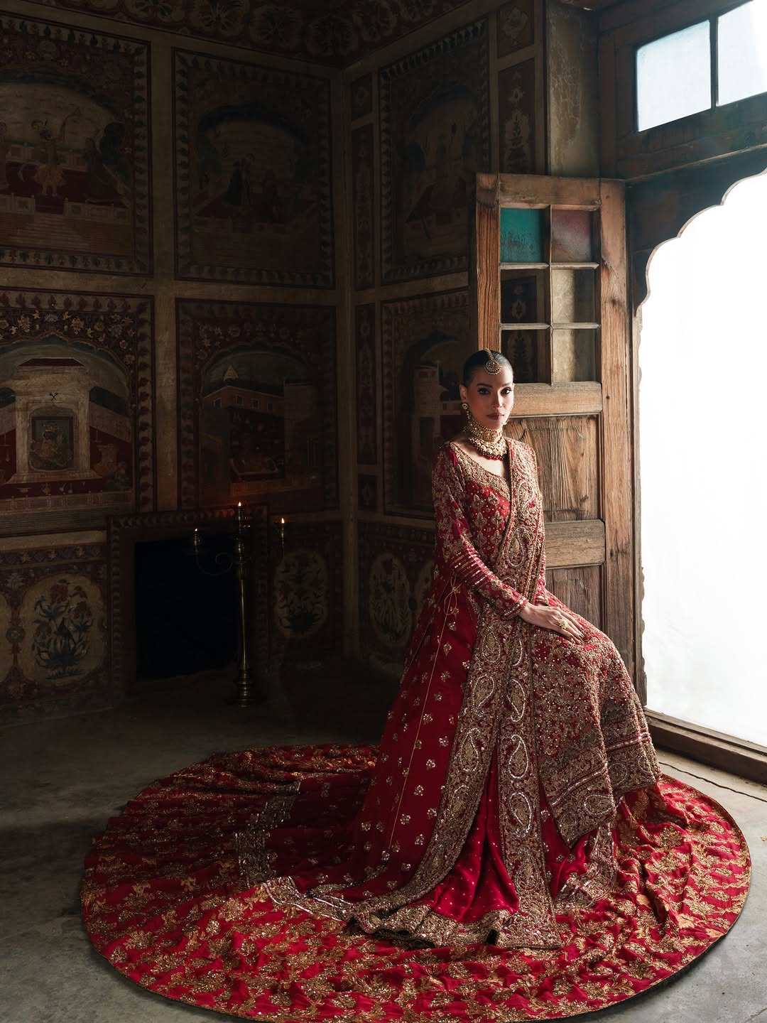 Shehzadi-e-Khaas | Royal Crimson Hand-Embellished Heritage Lehnga #TA 001