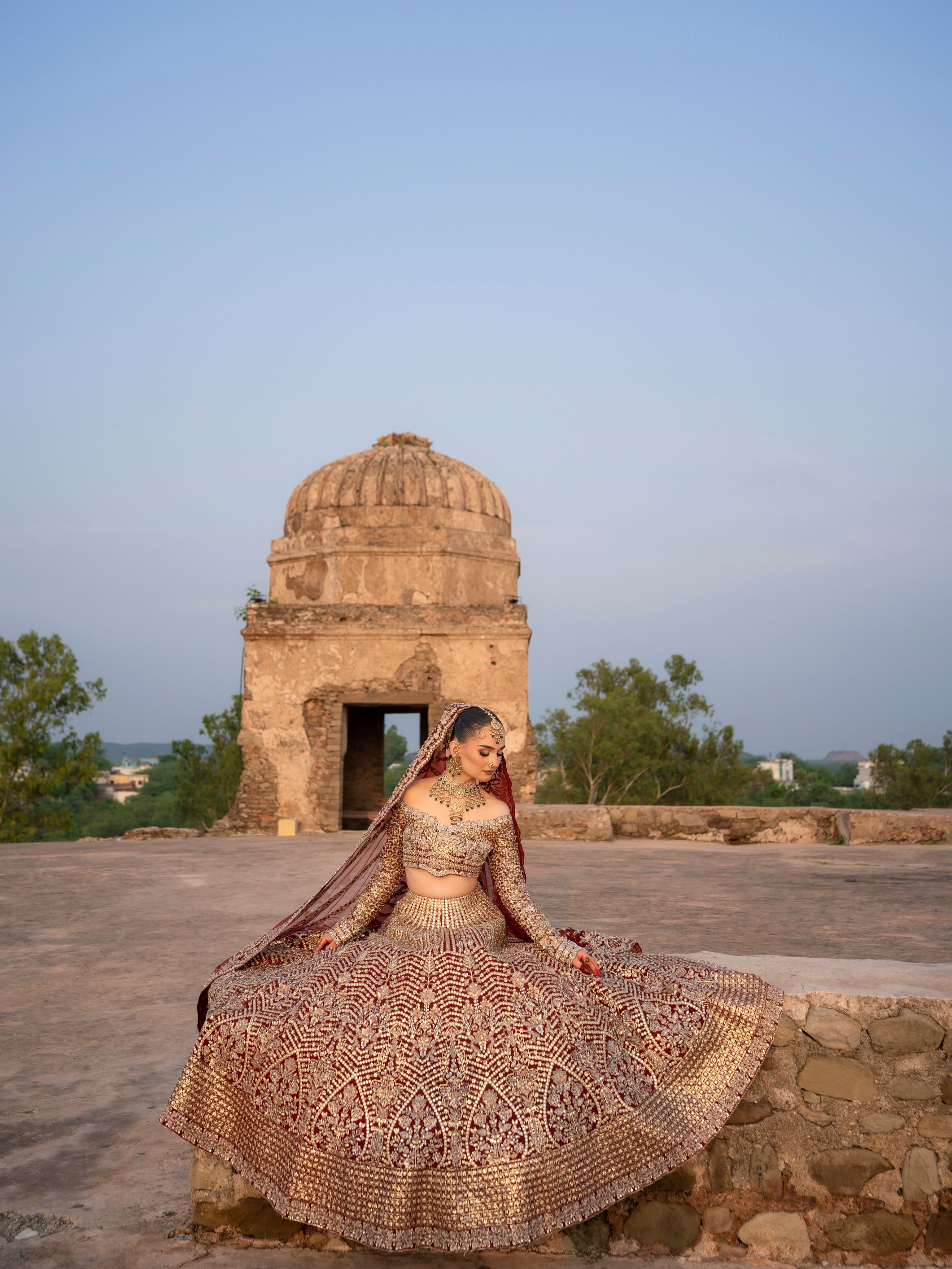 The Royal Zardozi Off-Shoulder Bridal Lehenga