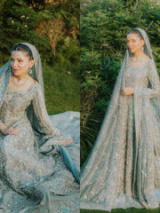 Luxury Pastel Mint Pakistani Bridal Lehenga – Heavily Embellished Walima Outfit