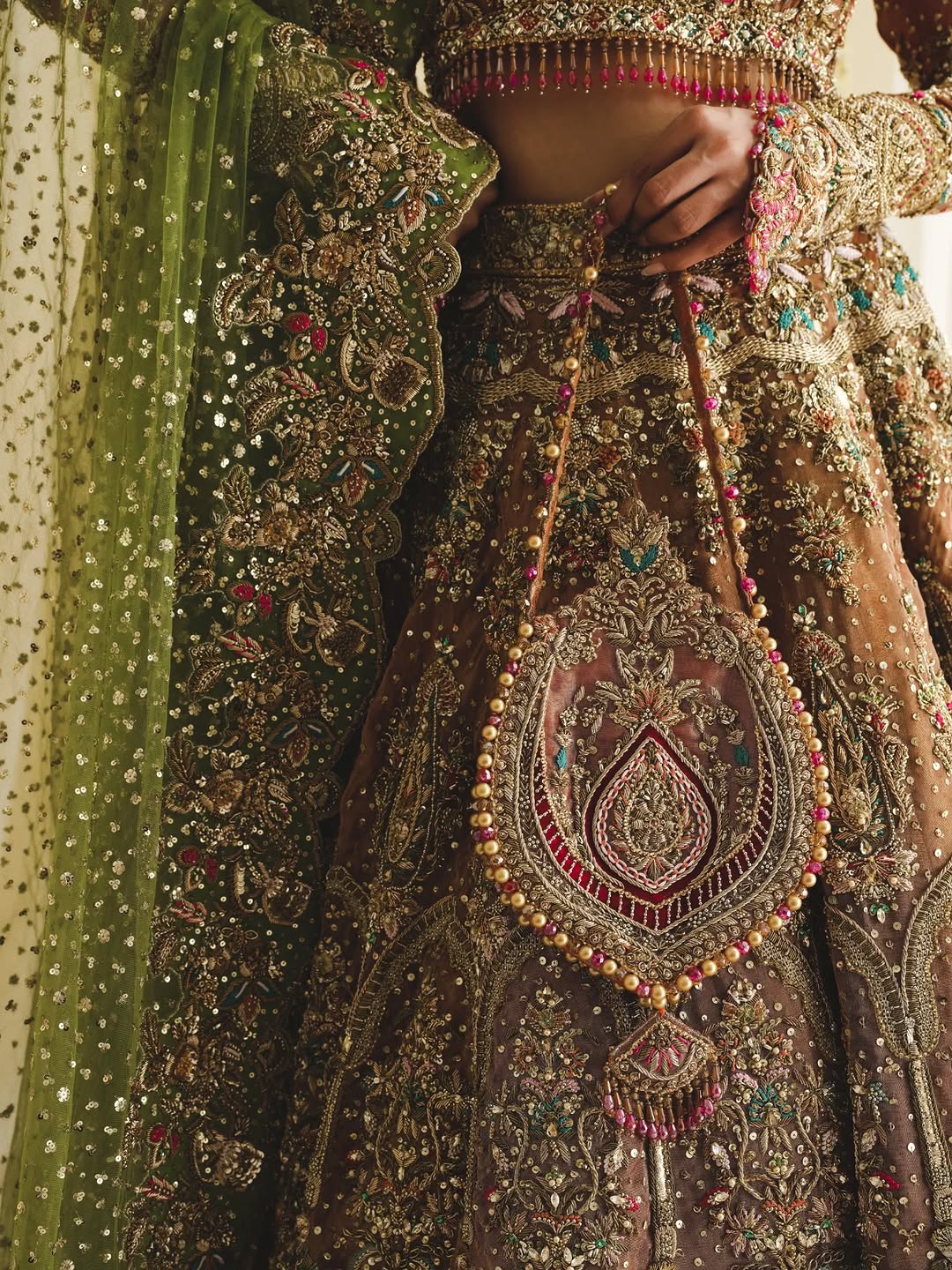 The Amber & Olive Hand-Embellished Bridal Lehenga Choli