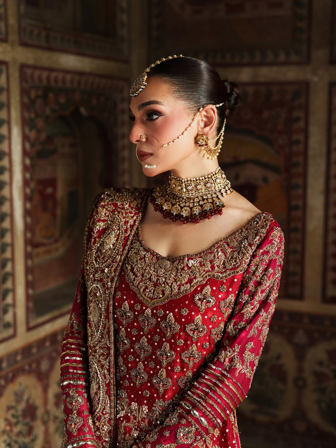Shehzadi-e-Khaas | Royal Crimson Hand-Embellished Heritage Lehnga #TA 001